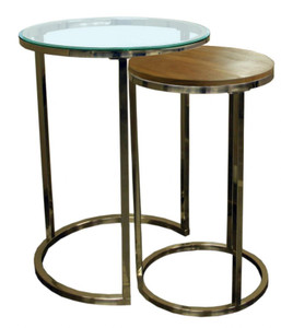 Andes Brushed Nickel Nesting End Table