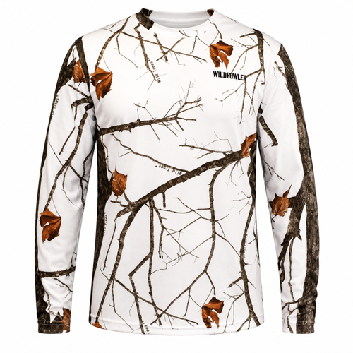 WILDFOWLER LONG SLEEVE POLY QUICK DRY T-SHIRT-WILDTREE SNOW- Front