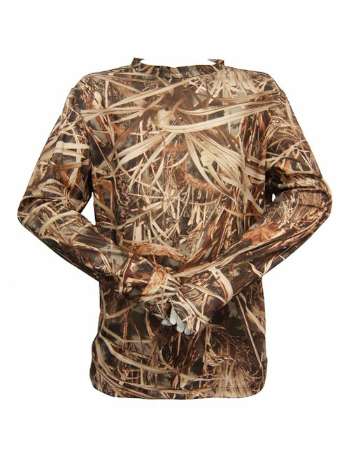 WILDFOWLER LONG SLEEVE POLY QUICK DRY T-SHIRT-WILDGRASS- FRONT