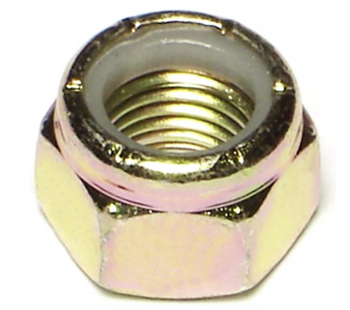 Grade 8 Fine Thread Lock Nut | 9/16-18 | Gold Zink Plates