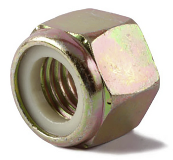 Grade 8 Fine Thread Lock Nut | 9/16-18 | Gold Zink Plates