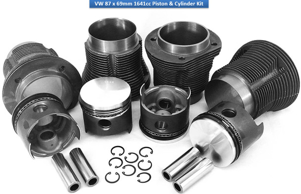 VW Piston & Cylinder Set | 87 x 69mm | 1641cc | Big Bore