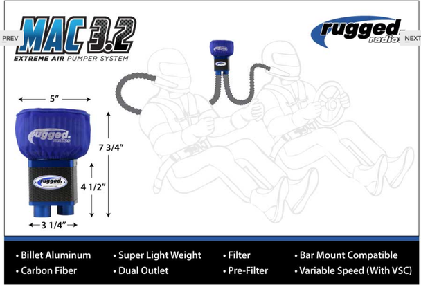 Rugged Radio | Fresh Air Pumper | M3 Extreme Air | 2-Person (MAC3.2-BUNDLE) at www.renooffroad.com