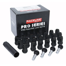 Raceline Spline Lug Nut Kit with Spline Key 12 x 1.5 - Black (20 Pack) - Part RLUG-CS25B