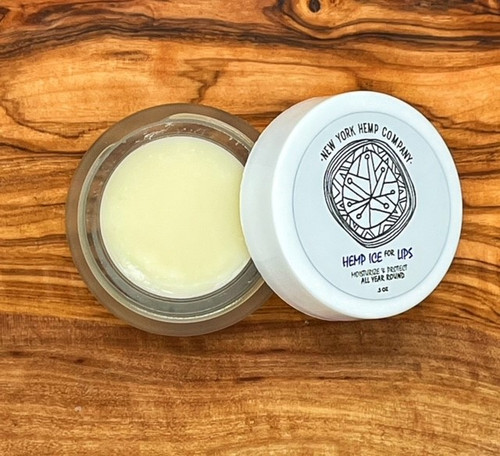 Organic 100% certified organic hemp oil lip balm, botanicals and terpenes to support healthy skin glow and protection all year long