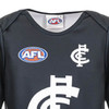 Side view of the Carlton AFL Replica Infant Home Guernsey by Sekem.