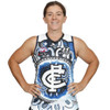 Front view of the 2022 Carlton Cotton On Womens Indigenous Guernsey.