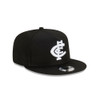 Angled back view of the Carlton New Era Classic Black 9Fifty cap.