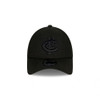 Side view of the Carlton New Era Black 9Forty Snapback cap.