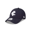 Three-quarter view of the 2024 Carlton New Era 9Forty Womens Team Colour cap.