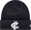 Front view of the Carlton New Era Waffle Knit beanie.