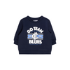 Front view of the 2025 Carlton Baby 'Go Team' Crew sweatshirt by NAR.