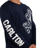 Back view of the W24 Carlton Men's Patchwork Long Sleeve Tee.