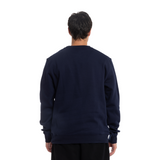 Back view of the Carlton Basic Navy Crew sweatshirt.