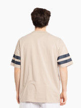 Back view of the Carlton Mens Multi Logo Tee in Stone.