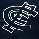 Close-up detail 1 of the Carlton Adult Blueout Crew sweatshirt.