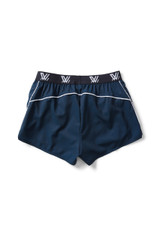 Back view of the 2025 Cotton On S10 Women's Run Shorts for Carlton AFLW support.