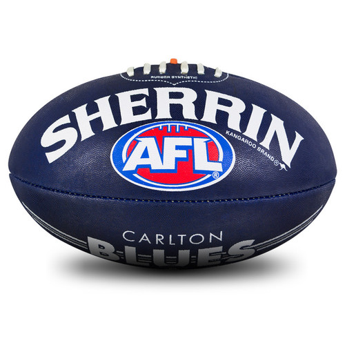 Side 1 of the Size 5 Carlton Club Football by Sherrin.