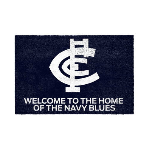 Official Carlton Door Mat by Licensing Essentials with bold team logo.