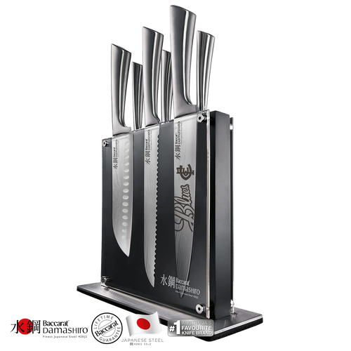 Carlton Baccarat Damashiro Kin 7-Piece Knife Block