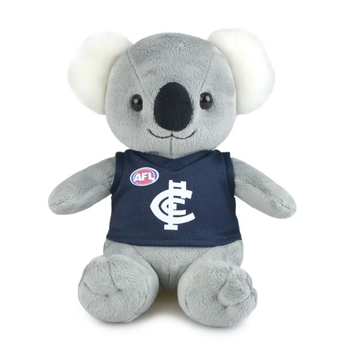 The 20cm Carlton Plush Koala toy by Korimco, wearing a guernsey.