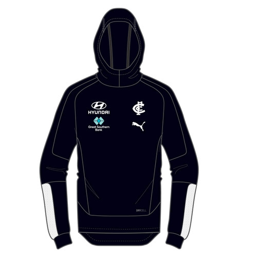 Front view of the 2022 Carlton PUMA Youth Team Hoodie.
