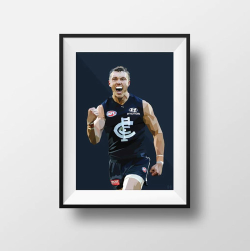 Frameless A3 print artwork of Patrick Cripps by DG Designs.