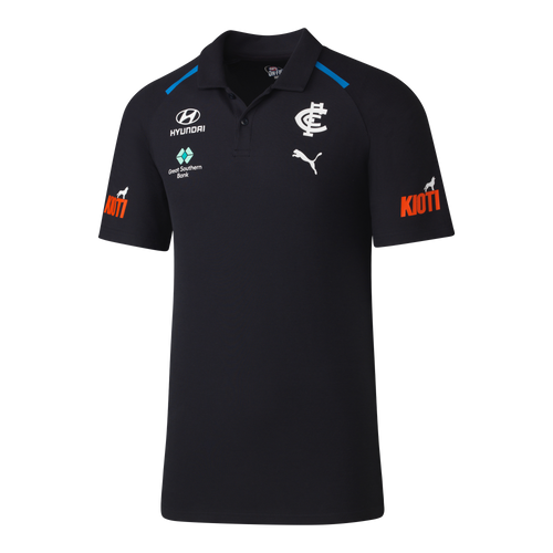 Front view of the 2024 Carlton PUMA Womens Team Polo.