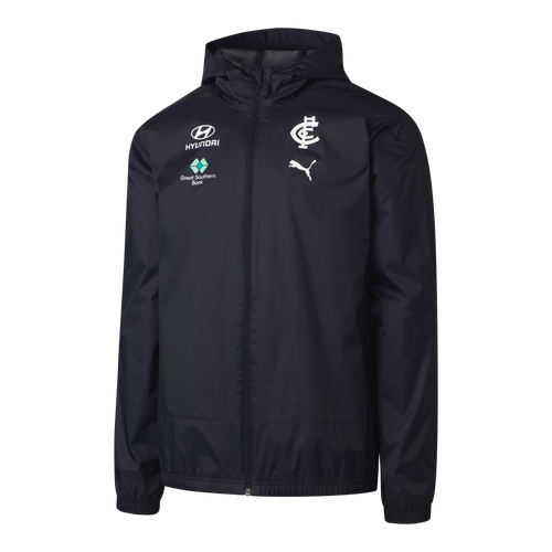 Front view of the 2024 Carlton PUMA Men's Rain Jacket.