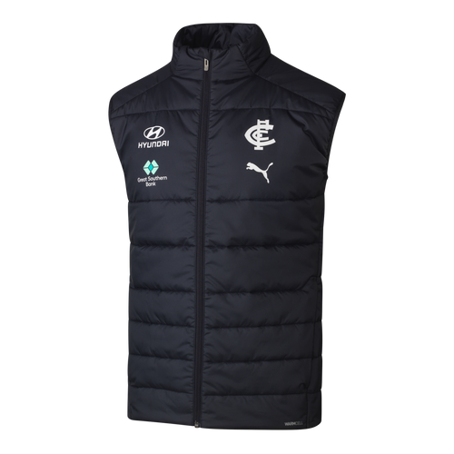 Front view of the 2024 Carlton PUMA Mens Team Vest.