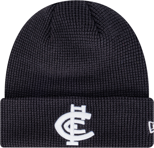 Front view of the Carlton New Era Waffle Knit beanie.