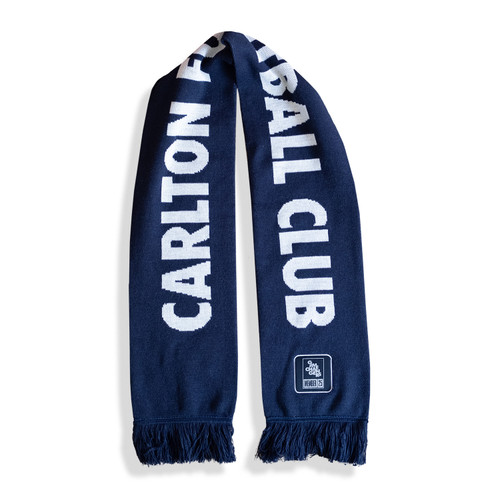 Side 2 (reverse) of the 2025 Carlton AFLW Member Scarf. Side 2 (reverse) of the 2025 Carlton AFLW Member Scarf.