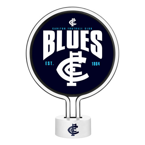 Official Carlton Neon Light by Licensing Essentials with team logo.