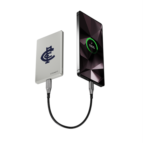Front view of the Carlton Slim Magnetic Power Bank by Cygnett.