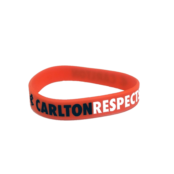 Official Carlton Respects silicone wristband by Licensing Essentials.