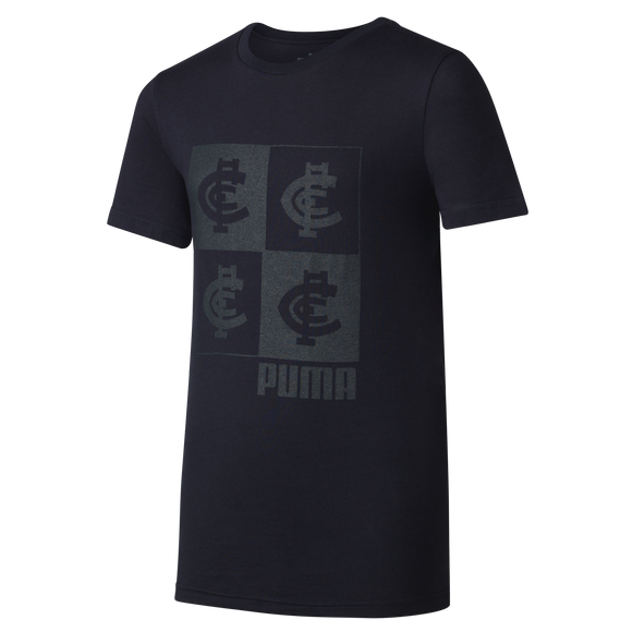 Front view of the Carlton PUMA Youth Graphic Tee.