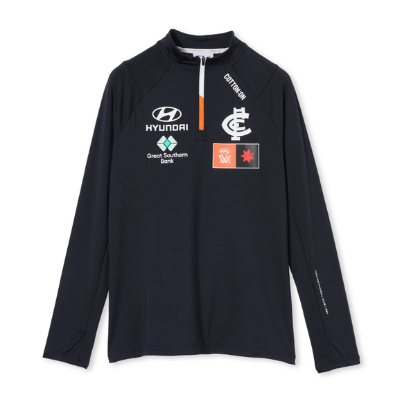 Front view of the Carlton Cotton On Womens Performance Quarter Zip top.