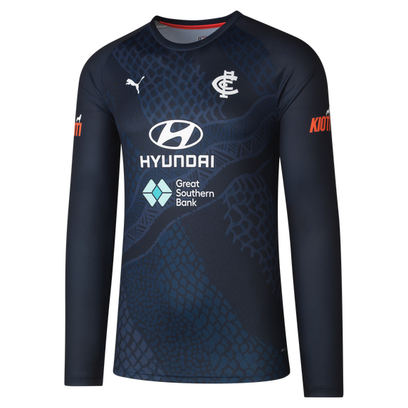Front view of the 2024 Carlton PUMA Mens Long Sleeve Training Top.