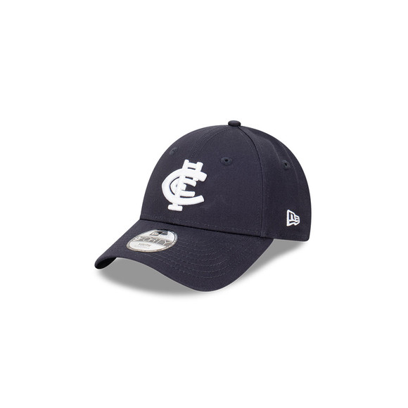 Three-quarter view of the Carlton New Era 9Forty Kids Team Colour cap.