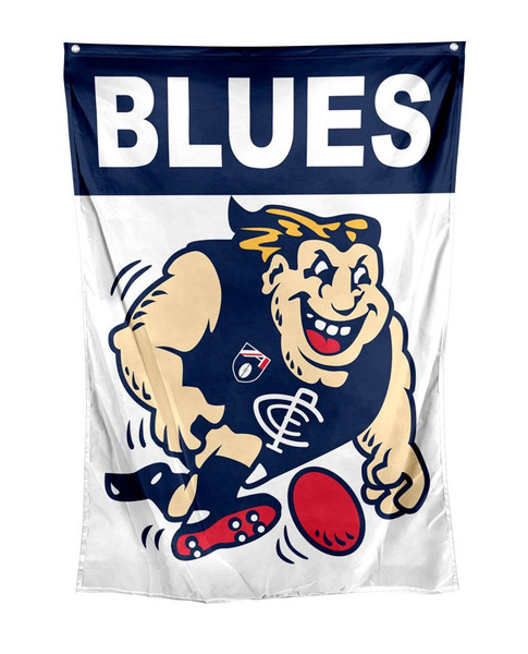 Official Carlton Retro Wall Flag by Licensing Essentials with classic mascot.
