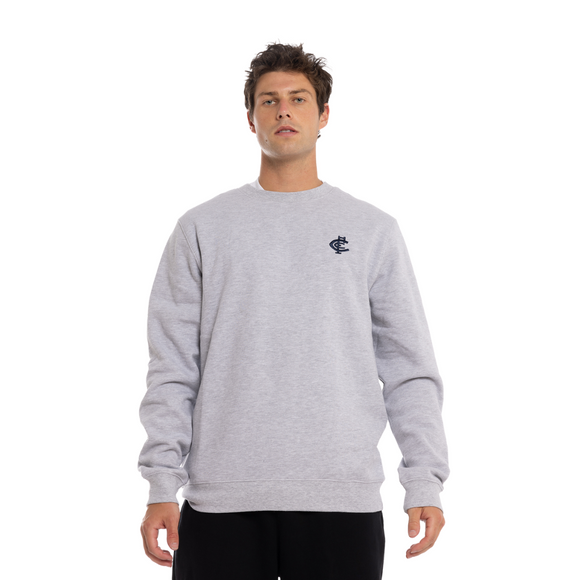Front view of the Carlton Basic Grey Crew sweatshirt by NAR.