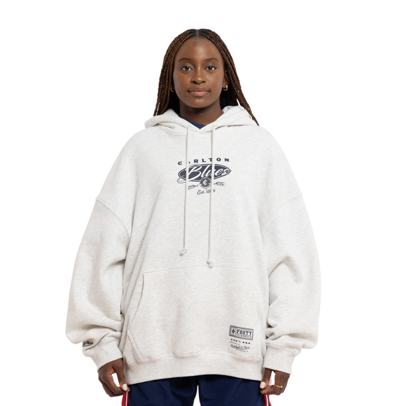 Front view of the Carlton Trophy Hoodie by Mitchell & Ness.
