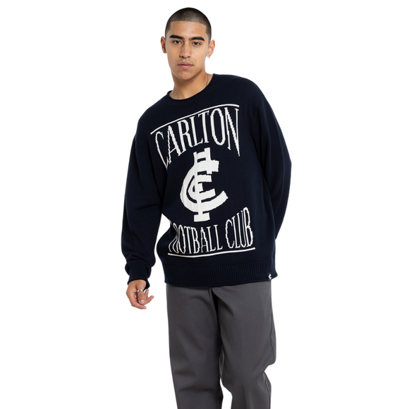 Front view of the Carlton Mens Supporter Knit Crew by NAR.