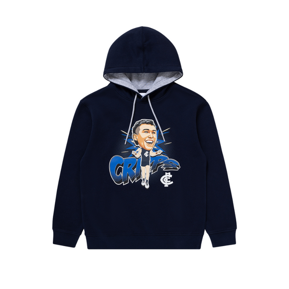 Front view of the Carlton Youth Henrik Cripps Hoodie by NAR.