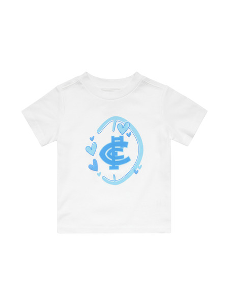 Front view of the Carlton Kids Team Heart Tee by NAR.