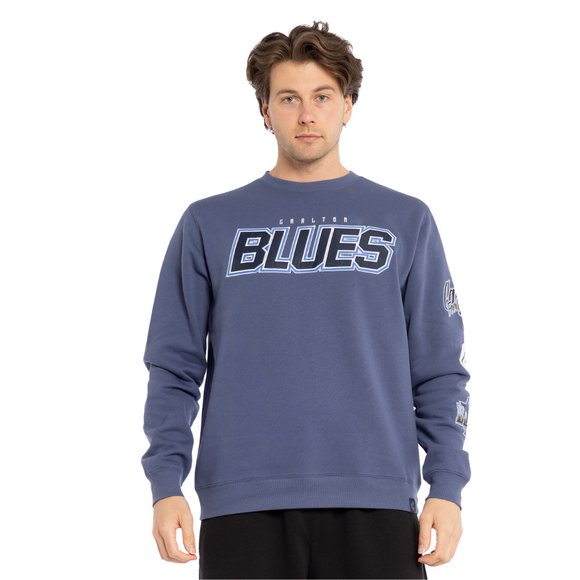 Front view of the Carlton Mens Multi Logo Crew sweatshirt by NAR.