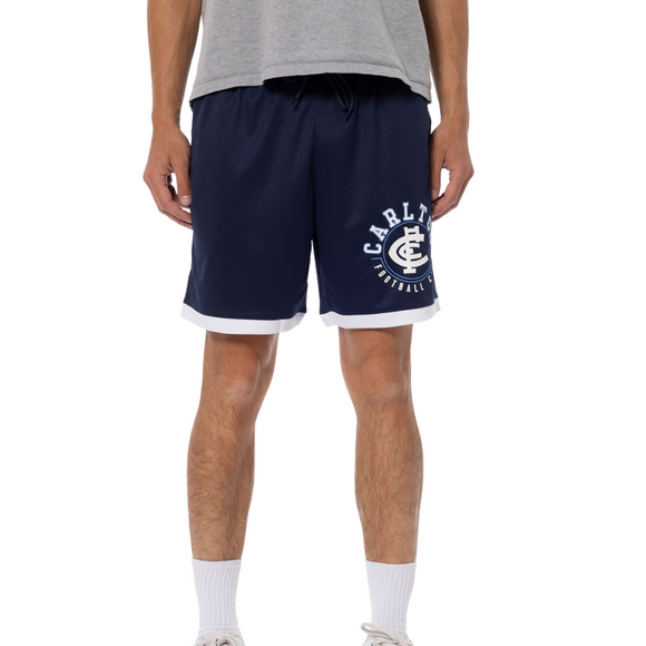 Front view of the Carlton Mens Mesh BBall Shorts by NAR.