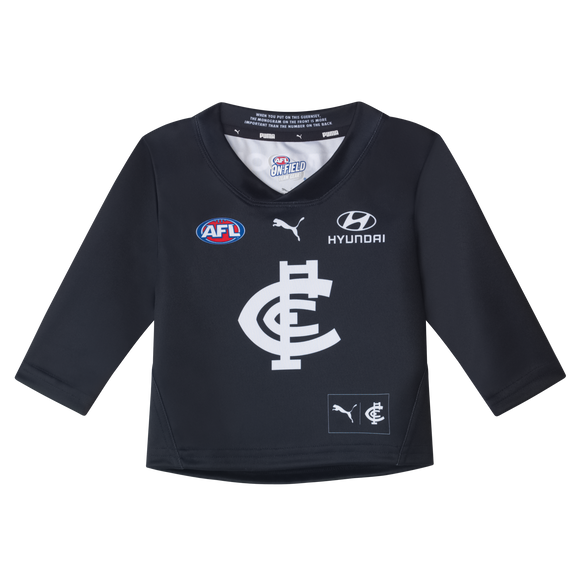 Front view of the 2025 PUMA Infant Long Sleeve Home Guernsey.