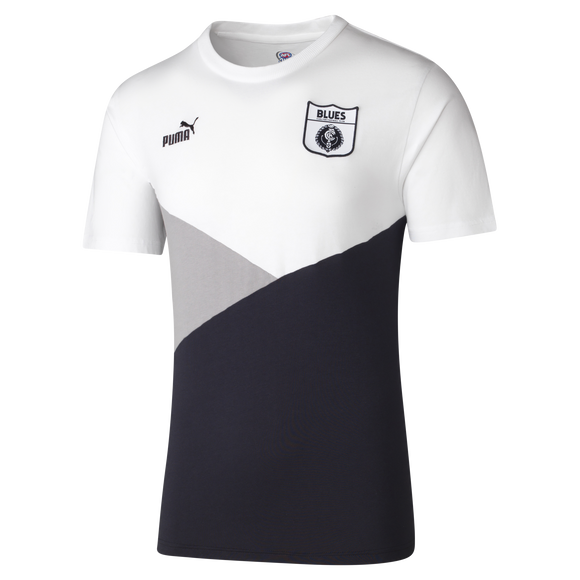 Front view of the 2025 PUMA Mens White 90s Tee.