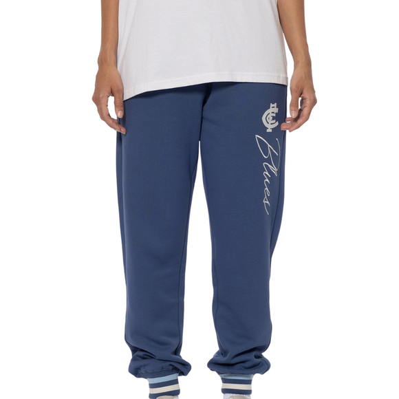 Front view of the 2025 Carlton Womens Stack Trackpant by NAR.